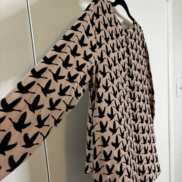 H&M Beige Pink Long Sleeve Blouse Size 10 - Picture 11 of 12